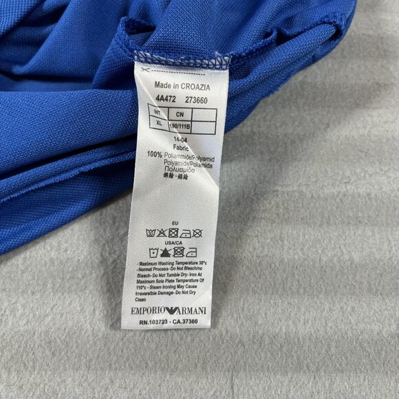 EA7 Emporio Armani Polo Shirt Mens XL Blue Ventus7 Athletic Golf Tennis - Picture 6 of 9